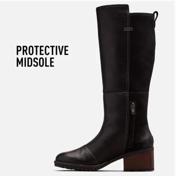 RARE SOREL Black Riding Leather Boots - Picture 4 of 15